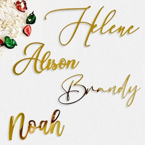 Placa acrílica con nombre de pastel personalizable, decoración de pastel con nombre, etiquetas de nombre para colocar el lugar, decoración personalizada de tartas para bodas, cumpleaños, aniversarios