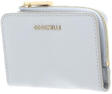 Coccinelle Leder Kartenetui Metallic Soft Credit Card Holder Snow hellgrau