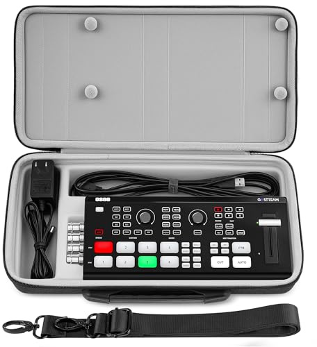 GEEKRIA Hartschalen-Reiseetui, kompatibel mit Osee GoStream Deck/GoStream Deck Pro/GoStream Duet, Audio-Video-Mixer, Switcher Tragetasche (Dunkelgrau)