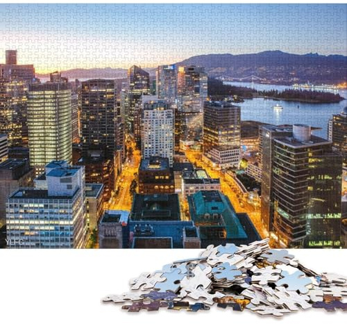 Puzzle für Erwachsene und Jugendliche, Skyline von Vancouver, Kanada, Puzzles, Geschenke für Erwachsene, 500 Teile (52 x 38 cm)