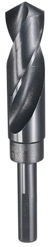 QUARKZMAN Foret 24mm 1/2 Queue Reduite 3-Plats 4241 Acier Rapide Nitruration Noir 118° Pour Materiaux Tendres Bois Plastique Fer Cuivre Aluminium