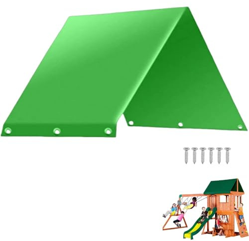 Dachplane Dachfolie Für Spielhaus Abdeckplane Plane, wasserdichte Abdeckung für Spielturm Spielplatz, Ersatzdach, 132 x 228 cm, Outdoor-Dachüberdachung, für Spielplatz-Schattenschutz (Grün)