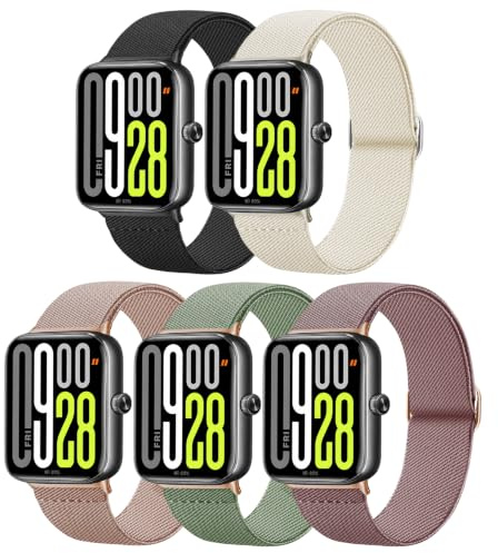 Wizvv Armbands Kompatibel mit Xiaomi Smart Band 8 Pro/9 Pro/10 Pro, 5 Pcs Weich Stoffbänder Uhrenarmband für Xiaomi Redmi Watch 6/5/4