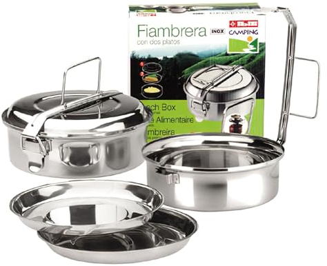 Ibili Fiambrera con Platos INOX 18 CMS, Stainless Steel, Multicolour