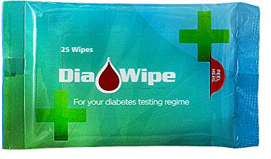 Dia-wipe Diabetes Finger Testing Wipes – 25 Wipes per Packet, Alcohol-Free, Fragrance-Free, Perfect for Accurate Blood Glucose Testing