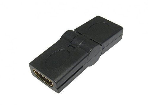 rhinocables - HDMI Swivel Adaptor | Right Angle Female to Female | Versatile 180° Swivel | High-Definition Video & Audio | Compatible with Kindle Fire & Fire Stick 4K | Gold-Plated | Black