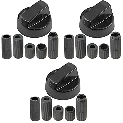 Spares2go Perillas de control para horno/cocinas Indesit (negro, cantidad del paquete: 3)