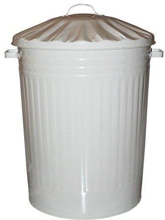 Cream Galvanised Steel Metal Bin Small Medium Large - Ideal for Bedroom, Bathroom, Kitchen, Storage, Rubbish, Waste (90 Litre)