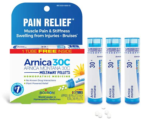 Boiron Arnica Montana, 1 Pack of 3 Tubes, 30C Pain Relief Medicine