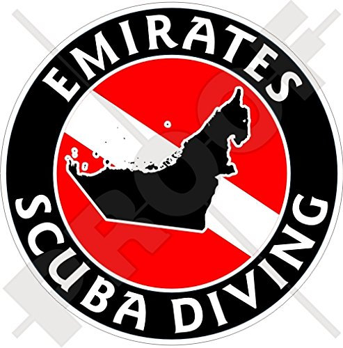 Vinyl-Aufkleber, Motiv: United Arabische EMIRATES SCUBA DIVING Flagge, UAE-Karte, 100 mm
