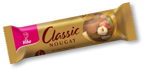Viba Classic Nougat Jumbo 3er Pack 150 g – Original Haselnussnougat seit 1920 – zart schmelzend – 3 Nougatstangen