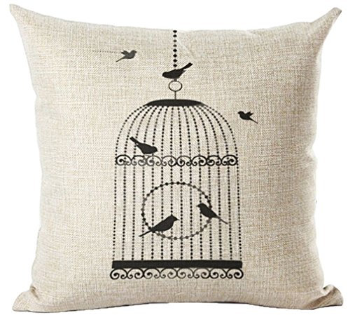alkyoneus Cute Bird Pattern Überwurf Kissen Fall Taille Kissenbezug, quadratisch 02