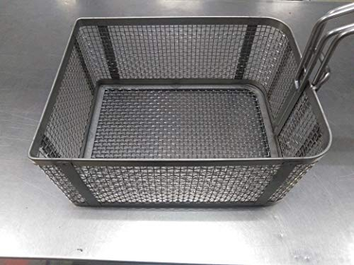 CubetasGastronorm ® Cesta Freidora Profesional 10L Acero Inoxidable Repuesto Hostelería Compatible con Modelos F-10 FH10 FAH10 Medidas 245x190x120 Asa Fría Antideslizante Malla Reforzada con Drenaje