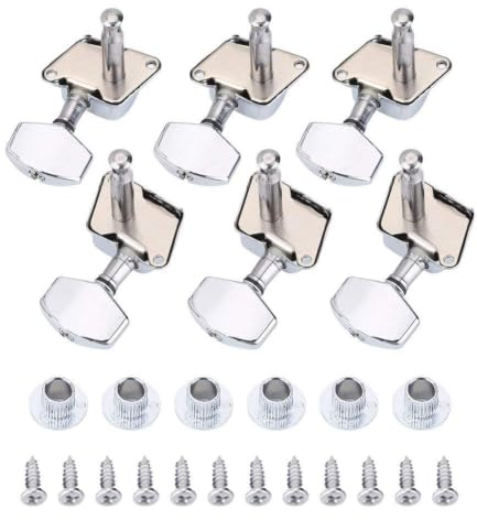 Alomejor Gitarre Tuning Pegs 3L 3R Metall Mechaniken Chrom Hochwertige Stimmmechaniken Set f¨¹r E-Gitarre Akustikgitarre Teil