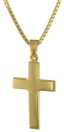 trendor Kreuz-Anhänger 24 mm Gold 333 (8 Kt.) mit plattierter Halskette 75221-45 45 cm