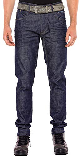 Cipo & Baxx Herren Jeans Hose Basic Casual 5-Pocket Denim Regular Fit Washed Jeans Pants Hose Dunkelblau W36 L34