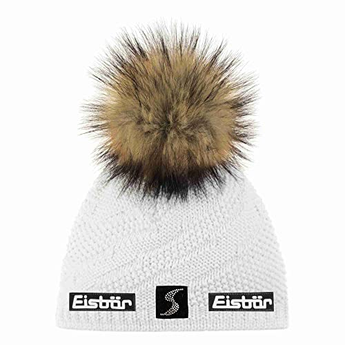 Eisbär Yva Lux Crystal SP Beanie Mütze Strickmütze Wintermütze Skimütze Damenmütze (One Size - weiß)
