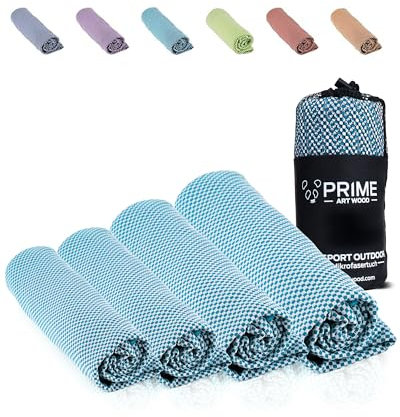 PRIME ART WOOD Bambus Reisehandtuch 100x50 cm Hellblau