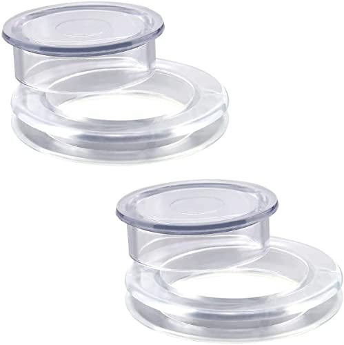 AIEX 5cm 2 Juegos Patio Mesa Tapón y Anillo para Agujero De Sombrilla Silicona Transparente Que Incluye 2 Anillos y 2 Tapón