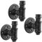 Garderobenleiste Vintage Garderobe Industrial Kleiderhaken Urban Industrial Style Eisen Wasserrohr Effekt Holz Wand Regal Mantel Haken Rack,A4