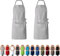 EllaTex DOPPELPACK Damen/Herren/Unisex Schürze Kochschürze Kellnerschürze Bistroschürze Küchenschürze Grillschürze Latzschürze 100% Baumwolle, Farbe: 2er PACK Hellgrau