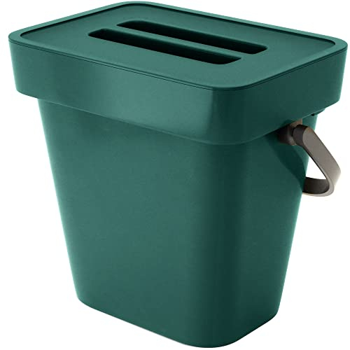 Kitchen Compost Bin, 5L Food Waste Caddy with Removable Lid and Handle, Countertop Kitchen Food Bin, Easy Clean Compost Caddy Easy to Clean & Odour Proof Compost Bin for kitchen