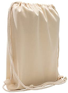 POLHIM® Hochwertige unbedruckte Stoffbeutel zum Bemalen - Praktischer Turnbeutel als Gym Bag, für Freizeit, Festivals und Partys - Baumwolltaschen, Sportsack, Jutebeutel (Natur)