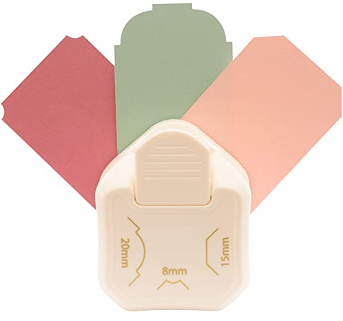 Vaessen Creative 3-in-1 Eckenstanzer, Papierstanzer für DIY Projekte, Scrapbooking und Karten Basteln 8, 15, 20 mm, White Pink