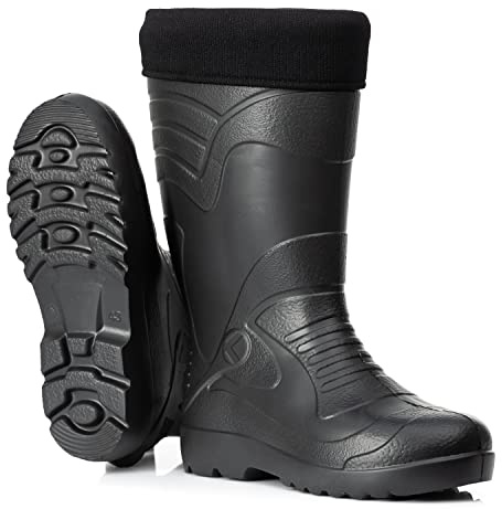 CLIMBR Ultraleichte gefütterte Gummistiefel Herren EVA Thermo 40-49 | Langschaft Gummistiefel mit isolierendem Innenfutter für Alltag, Garten und Spaziergänge