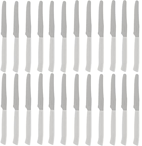 NOBILE LOVELYCARE 24 coltelli da cucina bianco coltello da tavola lama seghettata acciaio inox coltelli da bistecca pane sempre utili in cucina