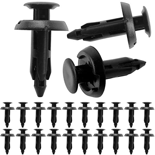 Clip di fissaggio per auto, 20 pezzi, perno Ø 6 mm, testa Ø 15 mm, in nero, in plastica, clip di fissaggio per porte, clip di fissaggio per interni, clip per paraurti, supporto per finiture