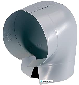 90 Grad PVC Bogen schwerentflammbar hellgrau (90°-42/40 = D 122mm)