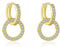 Fcebsty Gold Ohrringe Silber 925 hängend für Mädchen, S925 Sterling Silber Ohrring doppelter Creolen Ohrringe Zirkonia, Double Circle Hoop Ohrringe Schmuck für Hochzeitsgeschenke für Frauen-10mm
