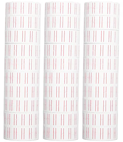 Deosdum 30 Rollen Etiketten-Aufkleber, 15000 Stück, Preisaufkleber, einreihig, Papier MX5500 Pistolen-Etikettierer, 21 x 12 mm