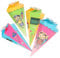 com-four® 4X Schultüte 30cm, Geschwisterschultüten aus Pappe, Faltbare Zuckertüte für die Einschulung zum Schulanfang, Geschenkverpackung für Schulanfänger