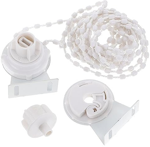 Warmhm Roller Blind Chain Clutch Metal Core White Curtain Roller Chain for Vertical Blinds Replacement Parts Set