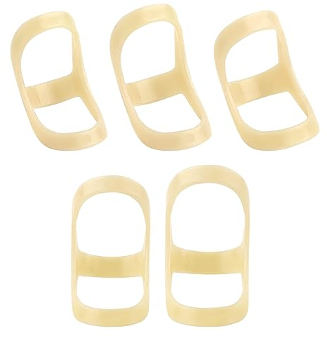 Tmianya Ovale Fingerschiene, Fingerstütze, Trigger-Fingerschiene, Fingerglätter, Fingerstütze für Daumen, mittleren Zeigering, kleine Finger (5 Stück, 5 Größen) Quarz Roller Schwarz (Beige, One Size)