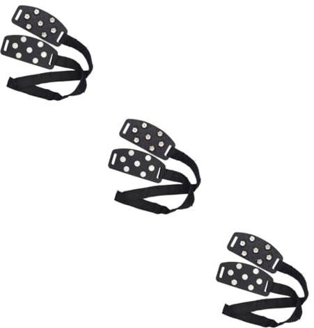 Kisangel 6 STK Überzug für Eiskletterschuhe Steigeisen Stiefel Traktion Schuhclips Schlittschuhe Schuhe Decken Überschuhe mit 7 Nieten draussen handhaben Stollen Schuhschutz