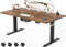 KAIMENG Electric Standing Desk 180x80 cm, USB Charging Height-Adjustable Desk witn Headphone Hooks & Sit Stand Reminder, Sit Stand Table & Workstations with Cable Tray,Home Office Desk, Rustic Brown