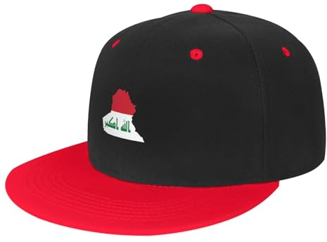GANghaONshoP Baseballkappe mit Irak-Flagge, Unisex, feuchtigkeitsableitend, praktische Trucker-Mütze, Rot/Ausflug, einfarbig (Getaway Solids), 6 7/8/7 3/8
