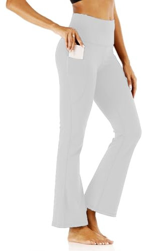Yogahose Damen, Jogginghose Damen Schlaghose Baggy Pants Weite Hose Damen Jogginghose Damenmode Jogpants Elegant Skims Dupe Yoga Hosen Damen High Waist Sport Outfit Hose Fitness(Grau,XL)