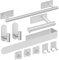 AIKER Toalleros de Baño Sin Taladro,Versión Completa Juego de Toallero de Baño 10PCS Rectángulo,Acero Inoxidable SUS304 de Espesada Accesorios Baño para Mueble Baño o Colgador Pared Decoracion baño