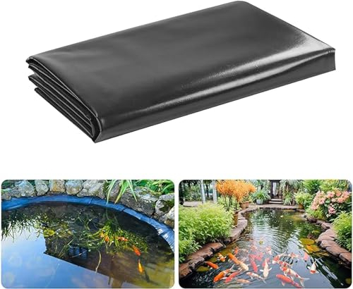 Teichfolien 3x4m 1x1m 6x9m 10x15m 5x7m Teichfolie, Reißfest Baufolie Schwarz, 0,2mm Stärke HDPE Wasserdicht Gartenfolie Kann Wiederverwendet Teichfolie Für Häuser Teiche Blumen Gärten(Size:7x11m)