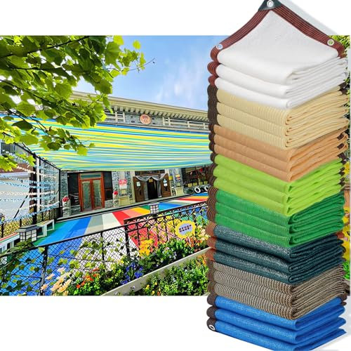 HQQMNY Auvent Filet de Protection Solaire avec Oeillets Taux d'ombrage de 90% Filet d'ombrage Filet d'ombrage résistant aux UV Parasol de Jardin(Coloré,3m x 5m)