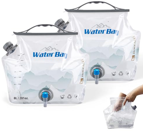 HIKEMAN 8L Camping Water Container Bag - Collapsible Water Storage Carrier with Spigot,Washable Drinking Water Container for Outdoors Camping Hiking Picnic BBQ Backpack Survival Kit (2)