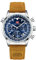 rorios Multifunktional Herrenuhren Luftfahrt Flug Chronograph Armbanduhren Einfach Quarz Uhren Freizeit Edelstahl Uhr für Männer Herren mit Leder Armband Blau