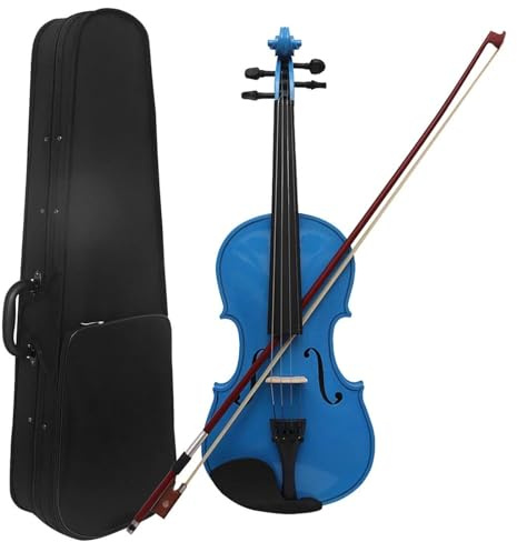 Geige 4/4 Violine Massivholz Violine Set Professionelles Saiteninstrument(4-4 Dark Blue)
