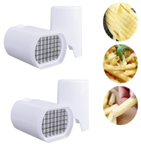 VIUXL Potato Chipper, French Fry Cutter for Potatoes, Potato Chipper French Fry Cutter, Cut Rapid Slicer Vegetable Dicer Food Dicer Potato Tool, Home Kitchen Gadgets for Potatoes Carrots (2 pcs)