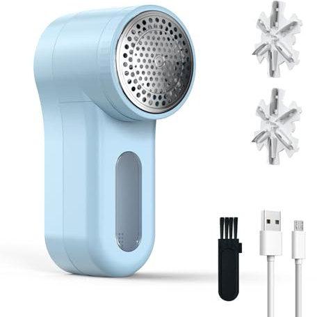 Leva Pelucchi Elettronico, Togli Pelucchi Elettrico con Lame Spazzola a 6 Lamelle, USB Levapelucchi Elettrico Ricaricabile per Vestiti, Maglioni di lana, Mobili, Lanugine, Pelucchi, Cuscini