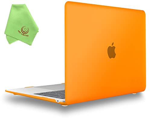 UESWILL Compatible with MacBook Air 13 inch M1 Case A2337 A2179 A1932 Release 2021 2020 2019 2018 with Retina Display Touch ID, Matte Hard Shell Case Cover, Orange